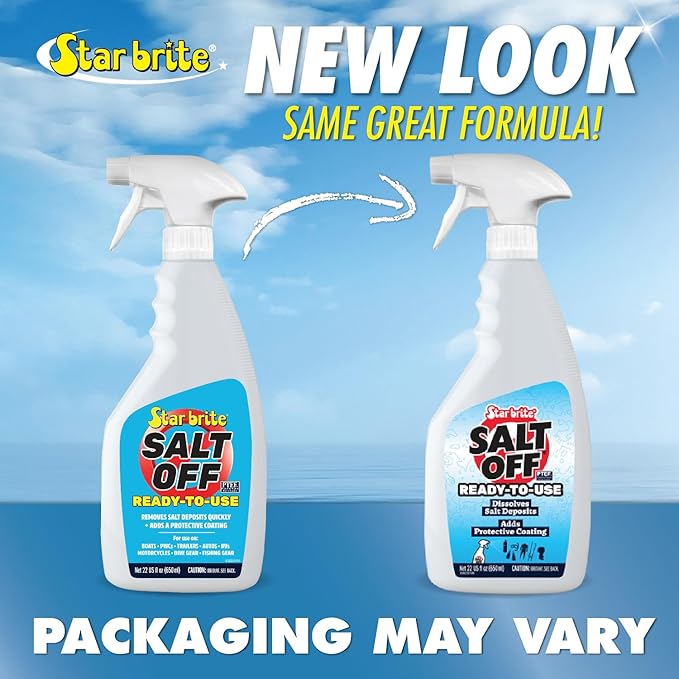 STAR BRITE Salt Off Spray - Ready-To-Use Salt Remover Wash for Boats, Vehicles, Trailers and Fishing Gear - 22 Ounce Spray