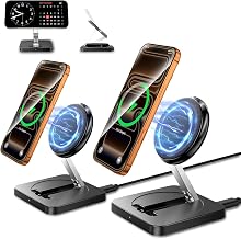 Magnetic Wireless Charger, [2 Pack] 15W Foldable Fast Charging Stand - Image 1