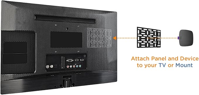 Mount-It! Universal Streaming Device Mount - Securely Attaches Behind Your TV - Compatible With Apple TV, Roku, Amazon Fire TV, TiVo Mini Black