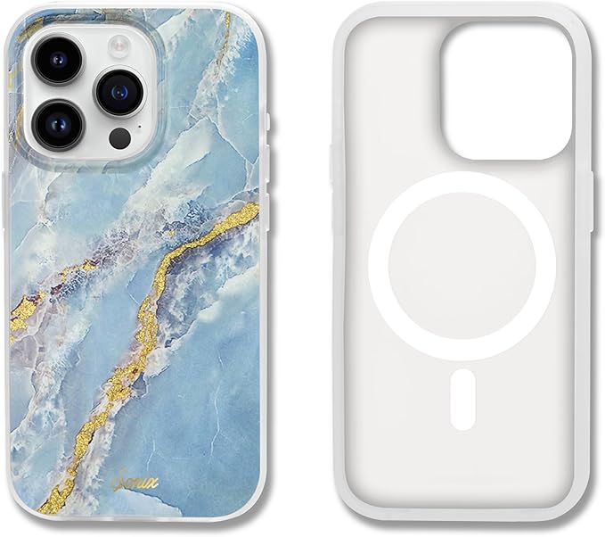 Sonix Case for iPhone 15 Pro | Compatible with MagSafe | 10ft Drop Tested | Ice Blue Marble