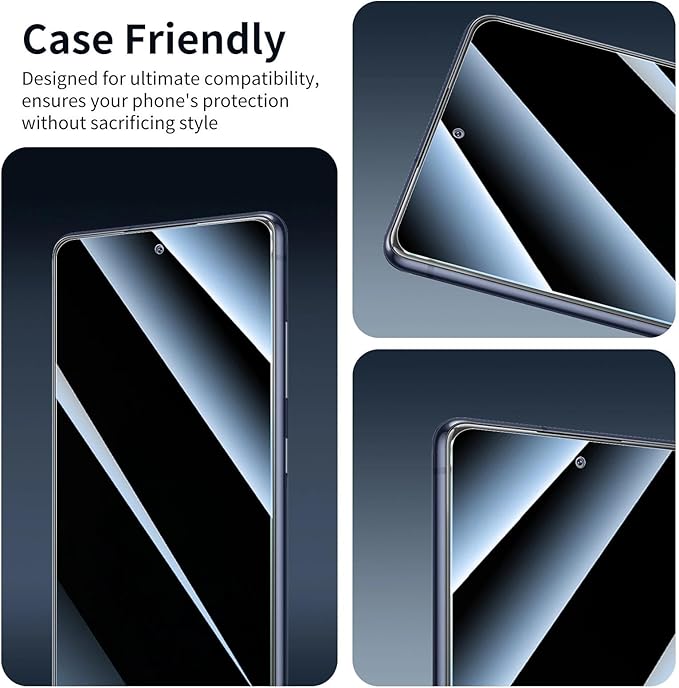 Privacy Screen Protector for Samsung Galaxy S20 FE, Anti-Spy Tempered Glass, 9H Hardness Anti-Scratch, 2.5D Curved Edges, Bubble-Free Case Friendly - 3 Pack