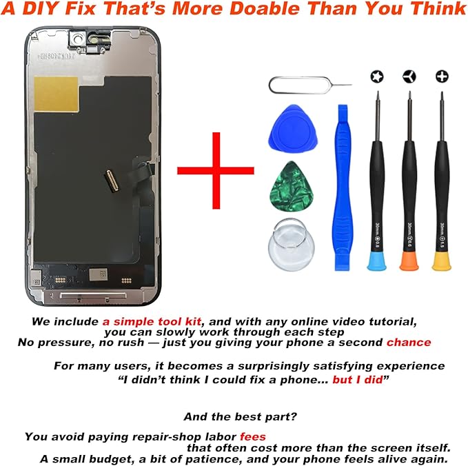 DIGI4U LCD for iPhone 15 Pro Screen Replacement, 6.1''[3D Touch][Small Notch] Screen for iPhone 15 Pro Display Digitizer Assembly, with Repair Tools for iPhone 15 Pro LCD