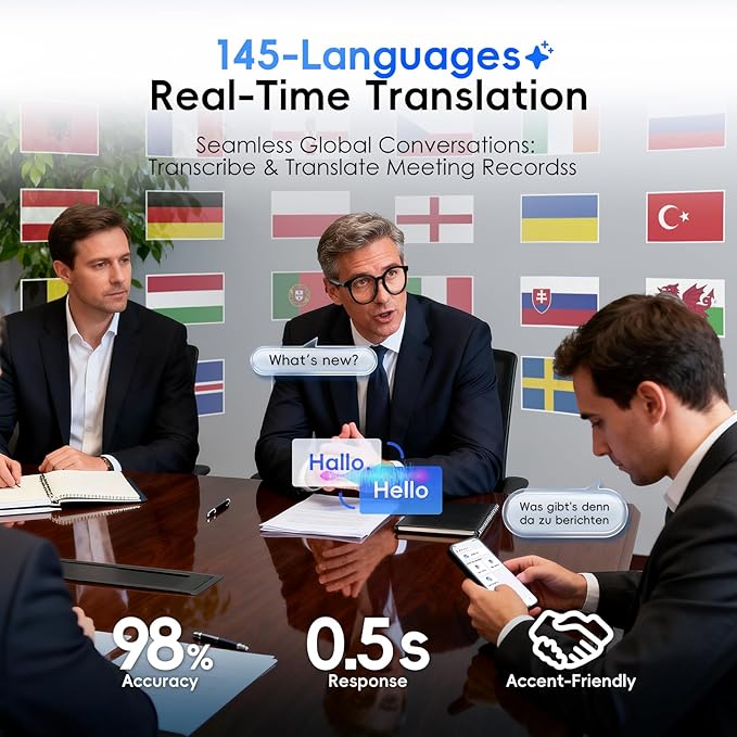 GetD AI Glasses for Men & Women, Smart Glasses Powered by ChatGPT with 74-Language Translation, Bluetooth 5.4 Glasses,Blue Light Filtering,11H Music Play for Driving, Travel, Business Daily Use