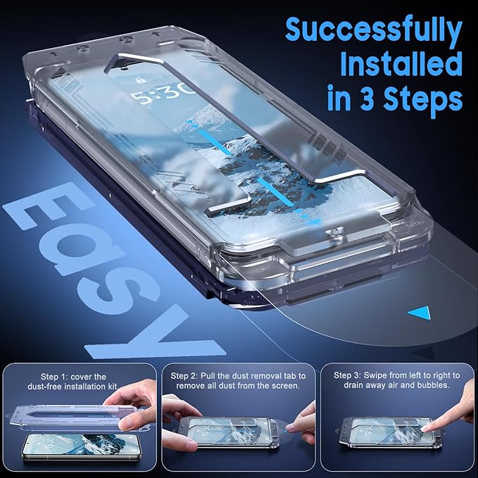 Uyiton UnBreak-Glass for Samsung Galaxy S22+ Plus Screen Protector, [Ultrasonic Fingerprint Support][Auto-Alignment Frame] Scratch-Resistant Bubble-Free S22+ Screen Protector, 2 Pack