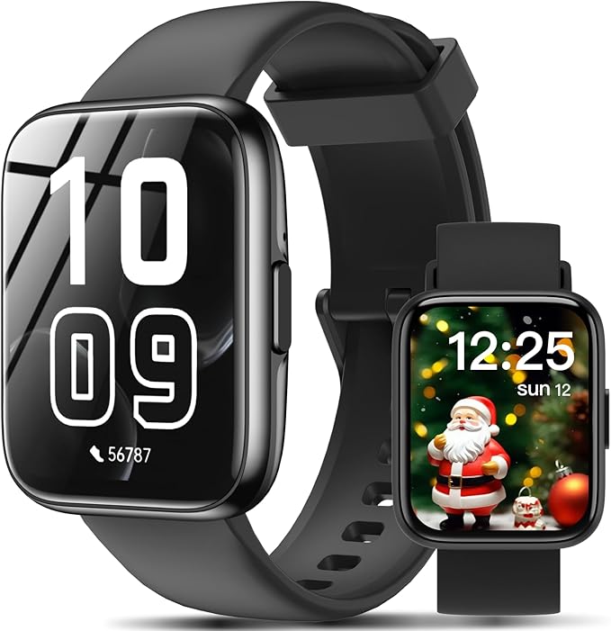 Smart Watch with Voice Assistant, 1.83" HD Touchscreen Fitness Tracker with Bluetooth Calling, 120+ Sports Modes, Heart Rate/Sleep Monitor, IP68 Waterproof Smartwatch for Android iOS, for Men Women