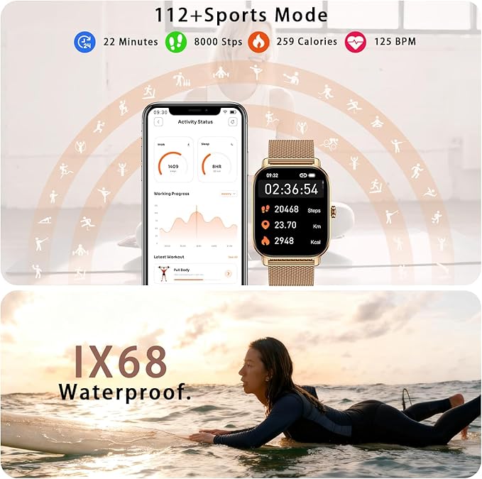 Smart Watch for Women Men Fitness: Make Answer Call Digital Mens Watches Waterproof Running Smartwatch for Android Phone iPhone Samsung Compatible Heart Rate Monitor SpO2 Pedometer Step Tracker