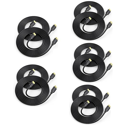 4K HDMI Cable 3FT 10-Pack, High Speed HDMI to HDMI Cable 3 Feet HDMI 2.0 Cord Supports 4K@60Hz, 2K, 1080P, HDCP 2.2, HDR, 3D, ARC & Ethernet for HDTV, Laptop, Monitor, PS5, Xbox