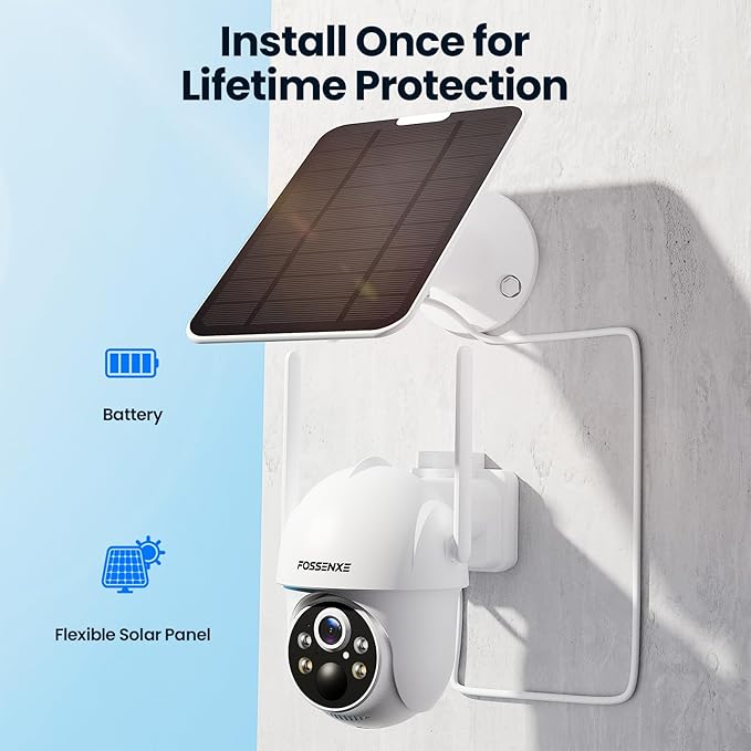 Solar Security Cameras Wireless Outdoor System, 4 Camera Kit, 360° Pan & Tilt, 2K QHD Cameras for Home Security, 64GB Homebase Local Storage, 5G & 2.4G WiFi