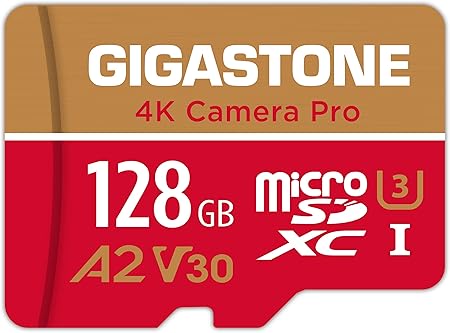 【5-Yrs Free Data Recovery】 GIGASTONE 128GB Micro SD Card, 4K Video Recording for GoPro, Action Camera, DJI, Drone, Nintendo-Switch, R/W up to 100/50 MB/s MicroSDXC Memory Card UHS-I U3 A2 V30 C10