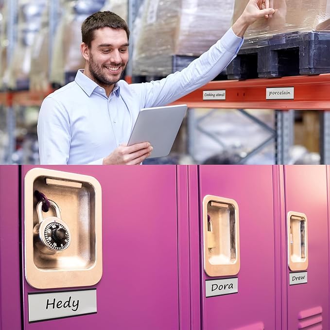 Realth C Channel Magnetic Label Holders 30 Pack 0.78" x 4"(2x10cm) - Magnetic Name Plate for Shelving, Storage Bins, Classroom, Office, Library, Supermarket