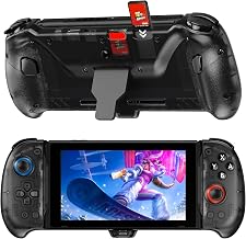 NexiGo Hall Effect Gripcon with Kickstand and HDMI Out for TV Docking, Hall Sensing Joystick for Switch/Switch OLED, Handheld Mode, 4K/1080P Supported HDMI and USB 3.0 Port, Black - Image 1