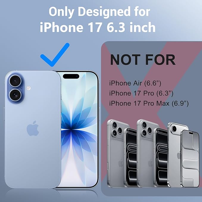Red2Fire for iPhone 17 Case Waterproof, [Built-in Screen Protector & Camera Protector][Compatible with MagSafe][Full Body Shockproof][IP68 Waterproof][Dustproof] Phone Case 6.3" Black/Clear