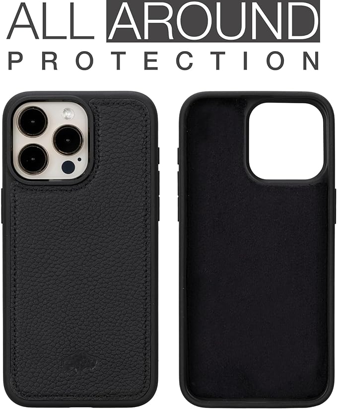 BLACKBROOK Case for iPhone 15 Pro Wallet Case for Men and Women, Carter Full Grain Leather 2-in-1 Set for MagSafe Charging, Cash, ID and 4 Card Slots with RFID, Compatible with iPhone 15 Pro