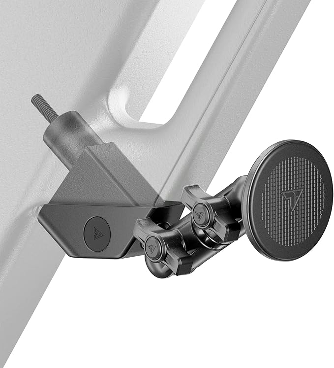 Tackform Link Grab Handle/A-Pillar Mount with Magnetic Phone Holder - Compatible with MagSafe, 2018-2023 Jeep Wrangler JL, & 2020-2023 Jeep Gladiator JT | All-Metal | CNC Billet Aluminum | Black