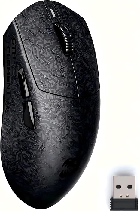 ZORNHER X Mloong MX301 PRO Lightweight Gaming Mouse,Up to 26000 DPI, Wireless,Carbon Fiber Texture Finish,PAW 3315,60g,500mAh Battery,Small Mouse with Anti-Slip Grip,Wired/BT/2.4GHz for PC,FPS