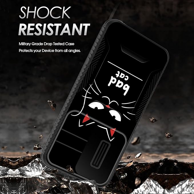 for Galaxy S24 Plus Case Built in Slide Camera Lens Cover,Heavy Duty Shockproof Protection Dual Layer Case for Samsung Galaxy S24 Plus (6.7") 2024,Funny Cat