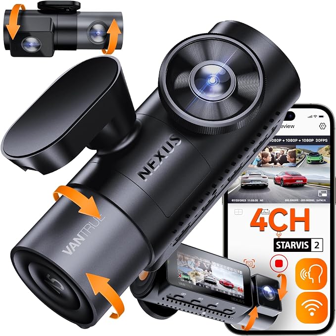 Vantrue N5 4 Channel WiFi 360° All Sides Dash Cam,