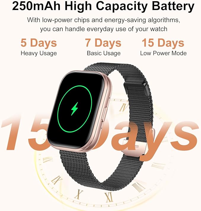 Smart Watches for Women Men, 1.75" HD Screen Smartwatch Answer/Make Call for Android iOS, Fitness Activity Tracker with Heart Rate SpO2 Sleep Monitor, 120+ Sports Modes, IP68 Waterproof (Gold Black)