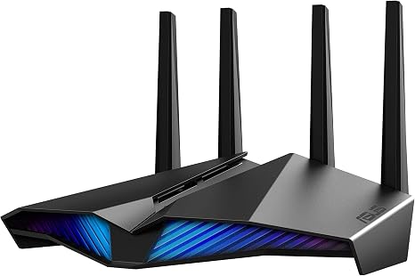 ASUS RT-AX82U AX5400 Dual-Band WiFi 6 Gaming Router, Game Acceleration, Mesh Support, Dedicated Port, Mobile Boost, MU-MIMO, Aura RGB (Renewed)