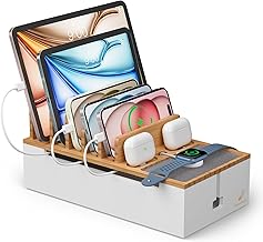 Pezin & Hulin Cable Management Box, Wire Organizer for Cords-Natural+White - Image 1