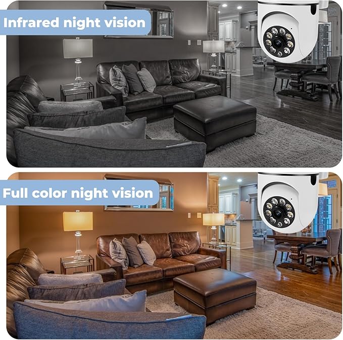 Security Camera Wired,2.4G/5G Indoor Outdoor Wireless Cameras for Home Security with Motion Sensor & Alarm,2-Way Audio, Colored Night Vision (2pack)