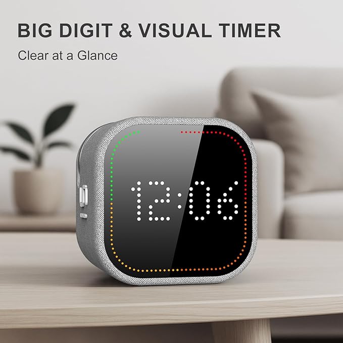 REACHER Fast Custom Pomodoro Timer Cube | Productivity Timer | Small Visual Cube | Silent, Vibrate Reminder | Adjustable Sound Alert | Magnetic, Visual Countdown | for ADHD, Study, Kitchen, Classroom
