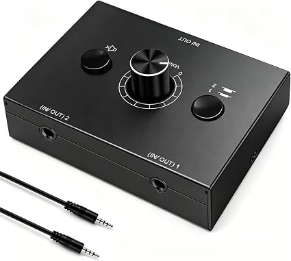 3.5mm Audio Switcher Passive Speaker Selector with Mute