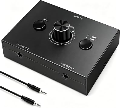 3.5mm Audio Switcher Passive Speaker Selector with Mute