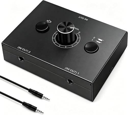 3.5mm Audio Switcher Passive Speaker Selector with Mute