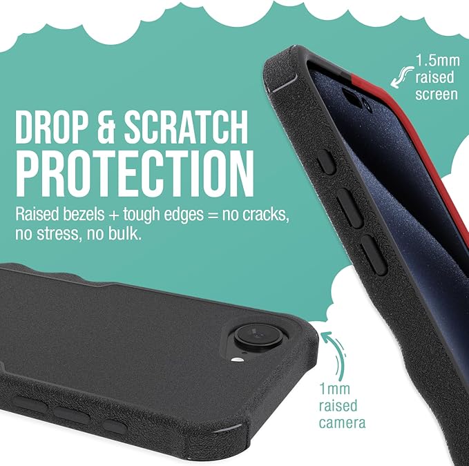 Smartish iPhone 17e/16 MagSafe Case + 2-Pack Tempered Glass Screen Protector Bundle - Gripzilla + Tuff Sheet - Protective Magnetic Case with Screen Protection - Black