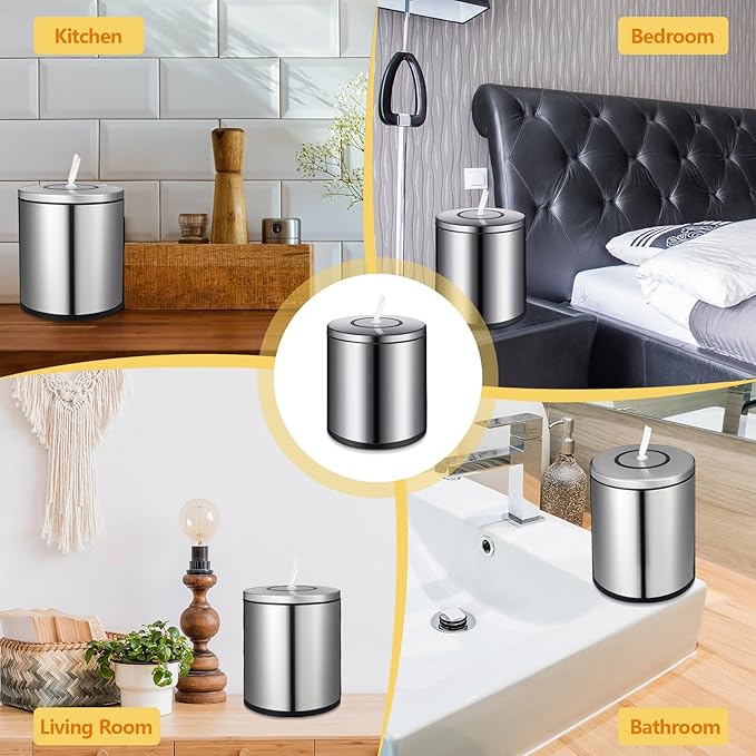 Tandefio Stainless Steel Countertop Wipe Dispenser Fits Wipes on Rolls 10 x 11.5 Inch Round Tissue Holder Refillable Tabletop Cylinder Container for Fitness Clubs Gym Schools Daycares(Sliver)