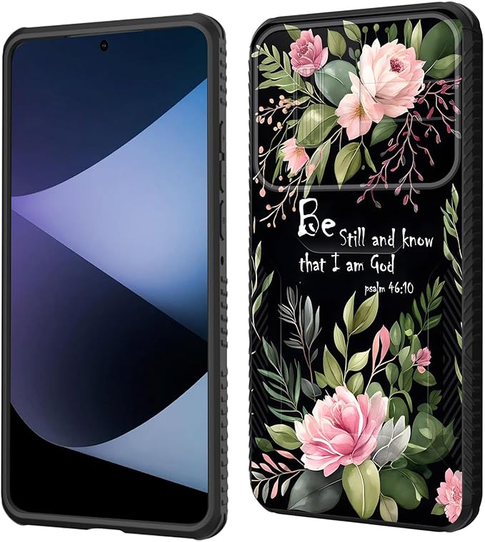 for Galaxy A36 5G/A56 5G Case Built in Slide Camera Lens Cover,Heavy Duty Shockproof Protection Dual Layer Case for Samsung Galaxy A36 5G/A56 5G 6.7" 2025,Flower Bible Verse Psalm 46:10