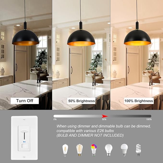 16" Black Pendant Lights Kitchen Island, Black and Gold Dome Pendant Lights, Modern Farmhouse Adjustable Large Industrial Metal Hanging Pendant Lighting for Kitchen Island, Dining Room, Cafe, Bar