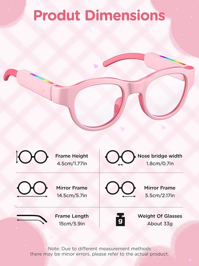 Smart Bluetooth Glasses for Kids with Blue Light Protection