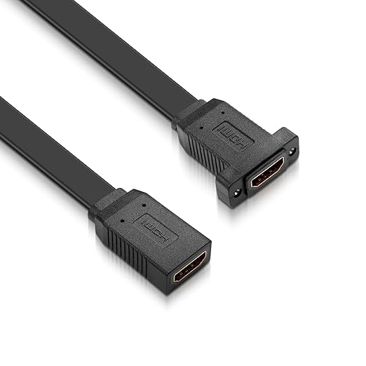GINTOOYUN HDMI Extension Cable 4K 60Hz HDMI Extender Cord High Speed 90-Degree Angle HDMI Female to Female Extension Wire 2 PCS (F/F)