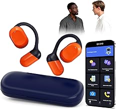 AI Translator Earbuds Real Time - 164 Languages Translation Headphones, Audio and Video Calls Wireless Bluetooth Interpreter Device for Business, Travel, Learning - Orange - Image 1