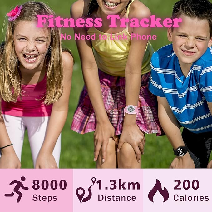 Kids Watches for Girls Boys Digital Sport Watch with Step Counter Pedometer Vibration Alarm Clock, No App Waterproof Fitness Tracker Kids Watch Boys Girls Teens Students Ages 5-16