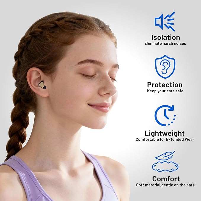 32dB Noise Reduction Earplugs Ultra Soft Reusable Ear Plugs for Sleep Travel and Focus