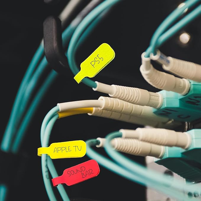32x Multi-Color Write On Wire Tags - Cord Tag Labeling for Electronics, Cable Organizer, Management Identification