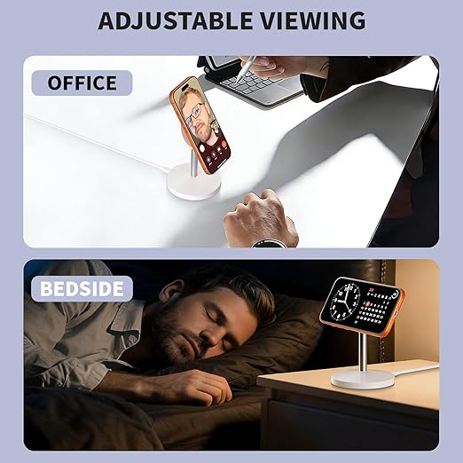 Magnetic Wireless Charging iPhone Stand,Qi2.2 Certified 25W Fast Mag-Safe Charging Stand Station Apple Magnet Wireless Charger with Plug for iPhone 17/17 Pro/Air/16/15/14/13/12 Series,AirPods Pro 3/4