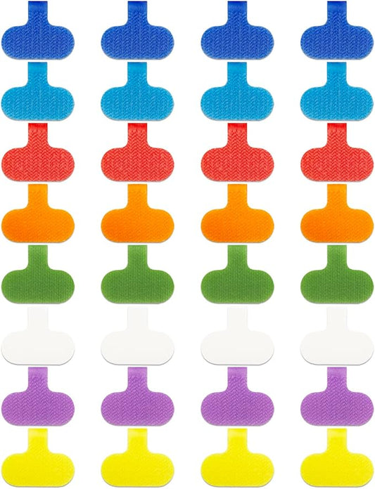 32 Pcs Cable Labels, Multi-Color Write On Cord Label, Wire Labels, Cable Tags, Wire Tags for Electronics, Computers Cable Management and Identification, Assorted Colors, 1.2" x 0.63"