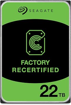 Seagate Exos 22TB SATA HDD 6Gb/s 7200RPM 3.5-inch Enterprise Hard Drive (ST22000NM000C) (Renewed)