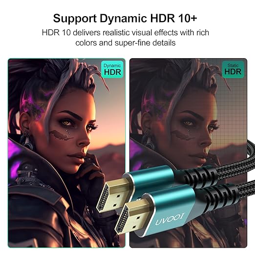 8K HDMI ARC/eARC Cable for Soundbar to TV 10FT, eARC HDMI 2.1 Cable, High Speed HDMI Cord 48Gbps 8K@60Hz, 4K@120Hz (Dolby Atoms, HDCP 2.2&2.3, 3D, HDR10) for Sound bar, Roku TV, PS5, Blu-ray