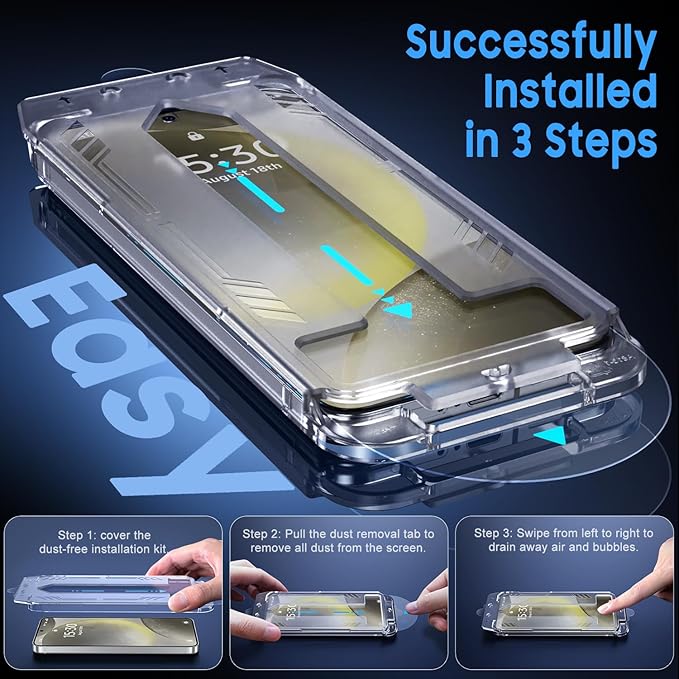 Uyiton UnBreak-Glass for Samsung Galaxy S25+ Plus/ S24+ Plus Screen Protector, [Ultrasonic Fingerprint Support][Auto-Alignment Frame] Scratch-Resistant Bubble-Free Tempered Glass(6.7'' 5G), 2 Pack
