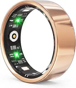 Luxelle Smart Ring Fitness Tracker with Sleep Monitor, Heart Rate, Blood Oxygen, Step Counter, 128 Sports Modes, IP68 Waterproof, Magnetic Charging, Compatible with iOS & Android