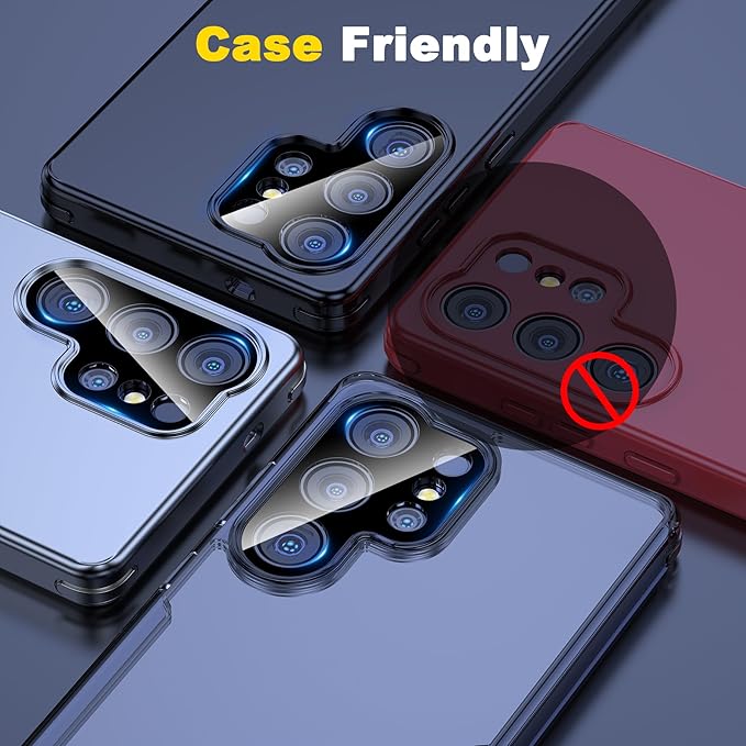 YWXTW 3 Pack Camera Lens Protector for Samsung Galaxy S25 Ultra 6.8 Inch, 9H Tempered Glass Ultra HD [No Impact on Night Shots] S25 Ultra Lens Protector, Anti-Scratch No Bubbles
