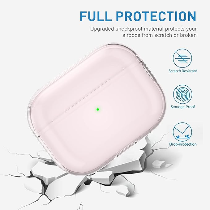 Valkit AirPods Pro 2nd Gen Case, Clear with Cleaner Kit, Soft TPU Material, Shockproof, Protective Cover for Charging Port, Portable Lanyard Included