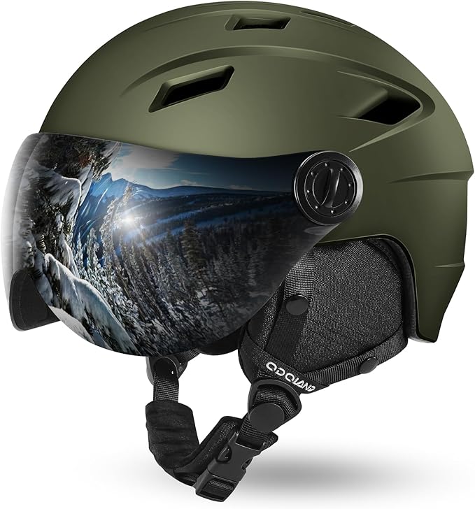 Odoland Ski Helmet with 2-in-1 Visor Goggles, Light Weight Snowboard Helmet for Men Women, Snow Sport Helmets for Skiing, Skating, Snowboarding
