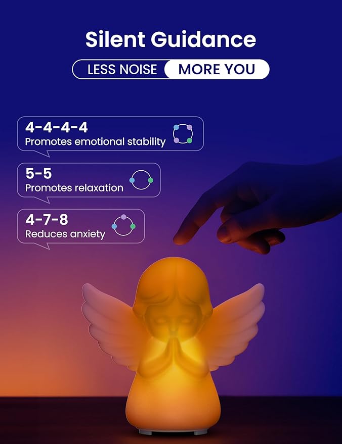 ZonLi Guided Breathing Light - Meditation Accessory for Mindfulness, Anxiety Relief in Calm Down Corner, White Noises for Stress Relief, Relaxation & Peaceful Sleep, Self-Care Gizmo for Adults & Kids