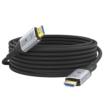 Fiber Optic HDMI Cable 80FT, 8K Long HDMI 2.1 Cable, 48Gbps Ultra High Speed Braided 8K@60Hz 4K@120Hz, Dynamic HDR, eARC, HDCP 2.2&2.3, 3D, for PS5, Xbox, HDTV, Laptop, Monitor